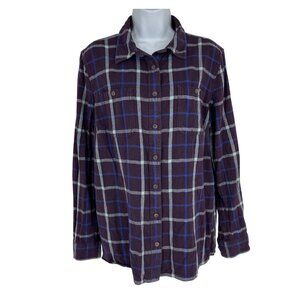 Duluth Trading Co Women's Long Sleeve Free Swingin' Flannel Shirt  Size L